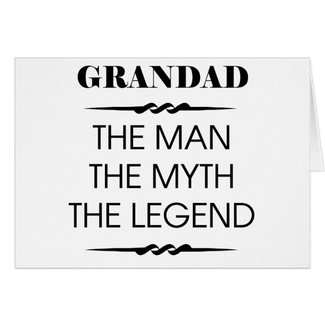 Morfar mannen på myten om förklaringen hälsningskort (Framsidan Horizontal)