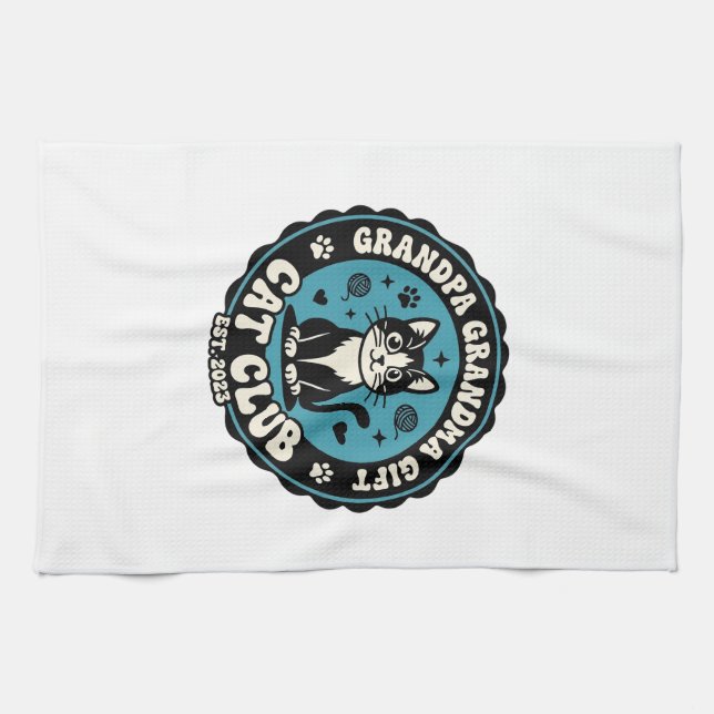 Morfar Mormor Katt Present Husdjursälskare Tröja K Kökshandduk (Horisontell)