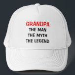 Morfar, myten legendariska hatt truckerkeps<br><div class="desc">Morfar,  myten legendariska hatten. Lustigt födelsedagspresent för farfar. Anpassningsbarnas typografsockel. Roligtens huvudbonader för manar.</div>