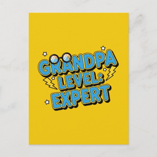 morfar nivå expert (seriestil) vykort (Framsida)