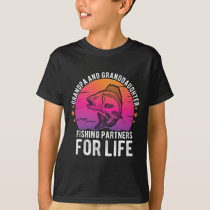Morfar och barnbarn fiske partners för livet t shirt