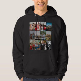 Morfar och mormor 12 Foto Minnes Collage Mall Hoodie