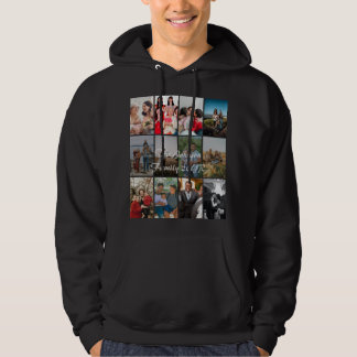 Morfar och mormor 12 Foto Minnes Collage Mall Hoodie