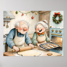 Morfar och mormor bakar julgodis