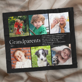 Morfar- och mormor-fotocollage fleecefilt