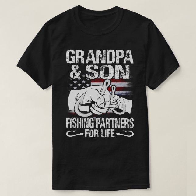 morfar och son Matching Shirts Fishing Partners f T Shirt (Design framsida)