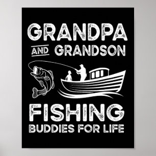 Morfar och sonson fiskebuddies för alltid-gåva poster