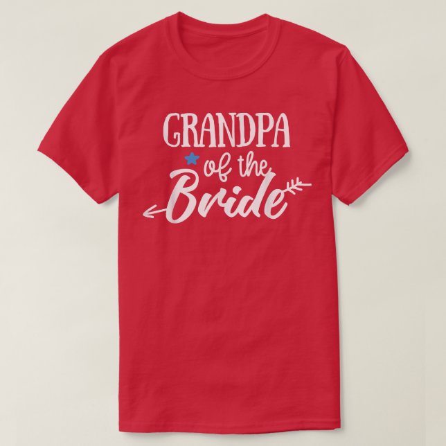 Morfar på Bride Arrow Bröllop eller Bachelor Par T Shirt (Design framsida)