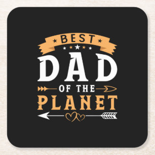 Morfar Present Bästa Pappa i Världen Underlägg Papper Kvadrat