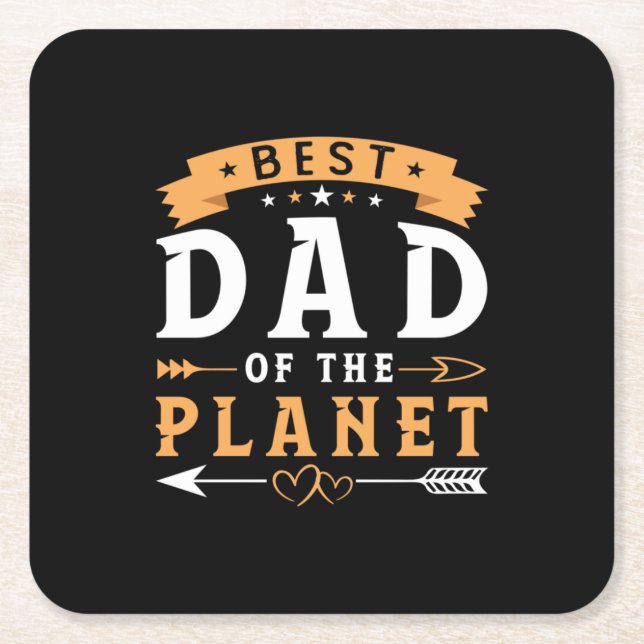 Morfar Present | Bästa Pappa i Världen Underlägg Papper Kvadrat (Framsidan)