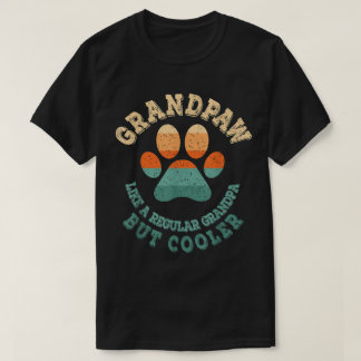 Morfar Retro Paw Print-Gåva T Shirt