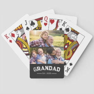 Morfar Setade Upp Fet Svart 3 Foto Casinokort