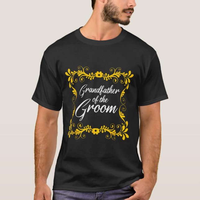 Morfar till brudgummen matchande möhippa par t shirt (Framsida)