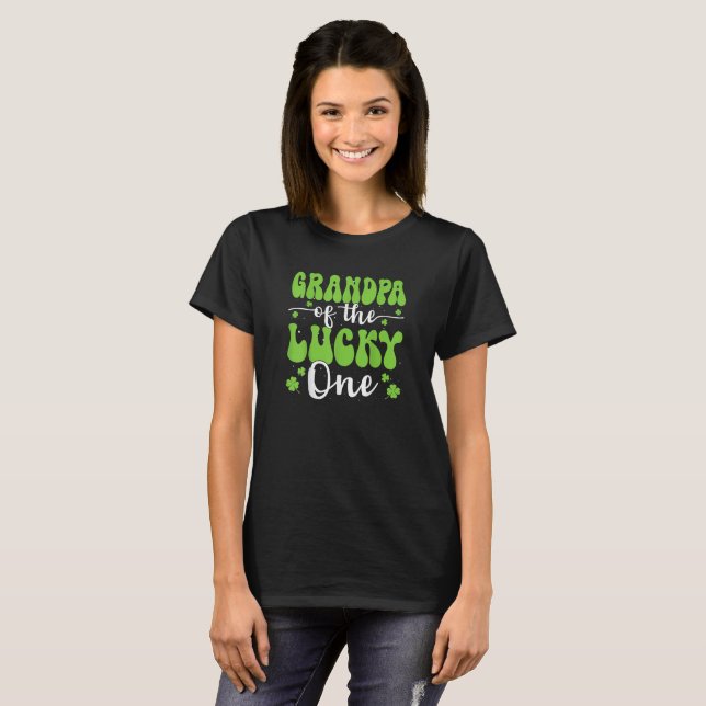 Morfar till den lyckliga ettårs St Patrick T Shirt (Hel framsida)