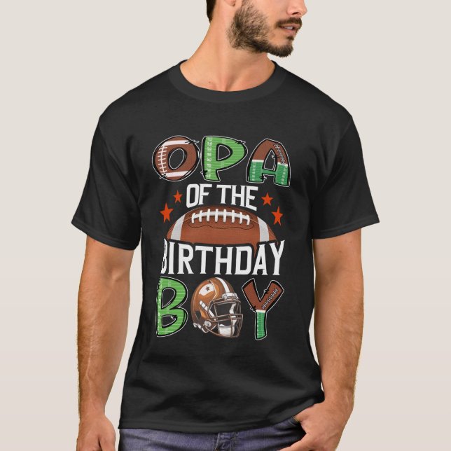 Morfar till födelsedagsgrabbens fotbollsdag t shirt (Framsida)
