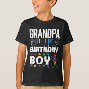 Morfar till födelsedagspojken Autism Medvetenhet P T Shirt