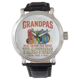 Morfar Traktor Vintage Farm Natt T-Shirt Design_1 Armbandsur