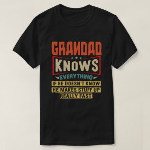 Morfar vet allting Roligt Morfar Present T Shirt