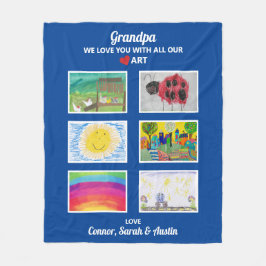 Morfar Vi Kärlek dig, Barnbarn Art Teckning Anpass Fleecefilt