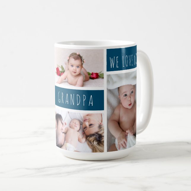 Morfar vi Kärlek er fotokollaps Kaffemugg (Framsida höger)