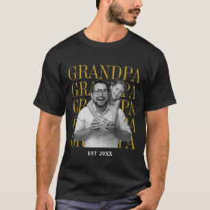 Morfar Vintage Foto Fars Dag Anpassad T Shirt