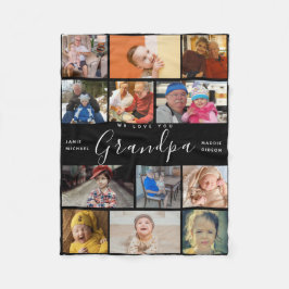 morfar We Kärlek You | Modern Heart Photo Collage Fleecefilt