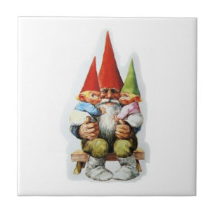 MORFARGNOME MED BABYGNOMES KAKELPLATTA