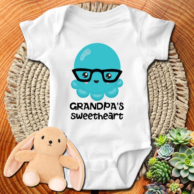 Morfars Blå Kawaii Bläckfisk Älskling T Shirt (Skapare uppladdad)