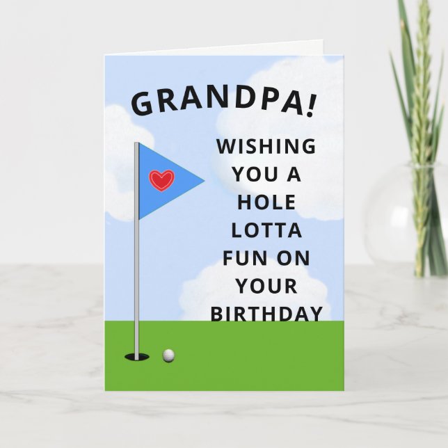 Morfars golf födelsedags kort (Framsida)