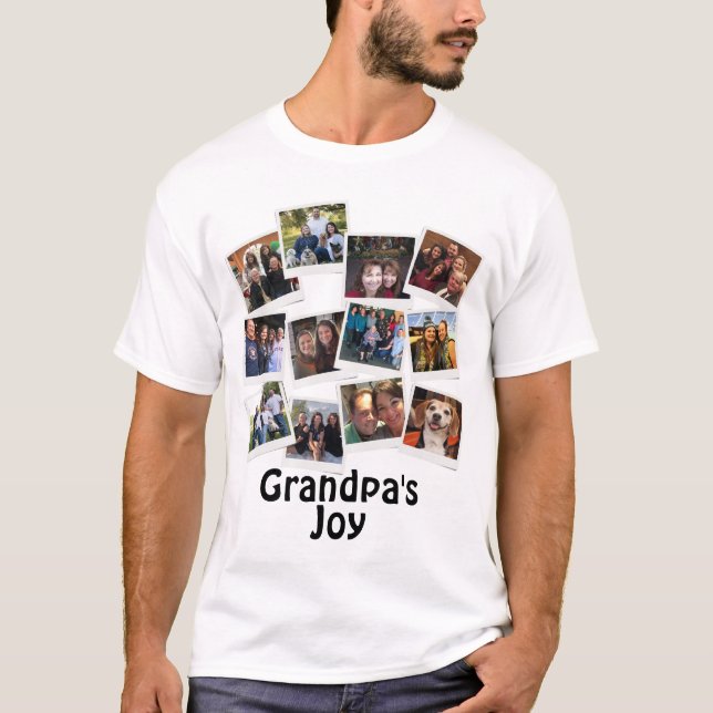 Morfars Joy Photo Ram Collage Modern Trendig T Shirt (Framsida)