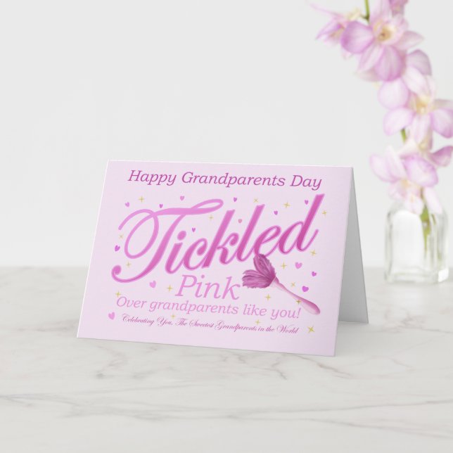 Morfars och mormors dag Rosa fjäderdammsugare Kort (Orkide)