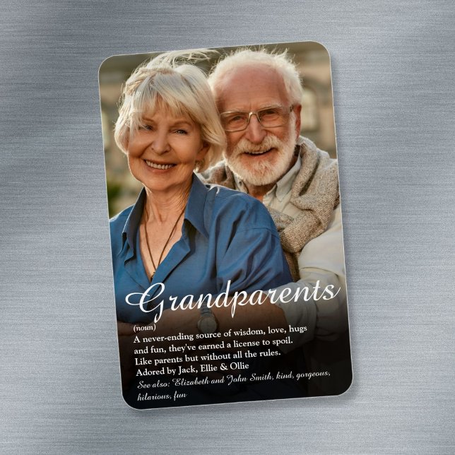 Morfars och mormors foto kul citat definition magnet (Grandparents Photo Fun Quote Definition Magnet)