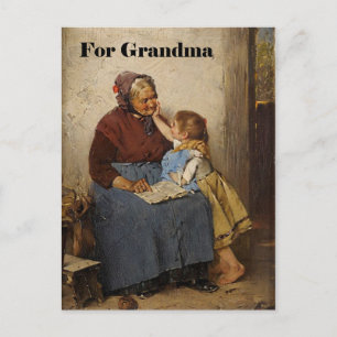 Morförälderns dagstidning Grandma Granddotter Pain Vykort