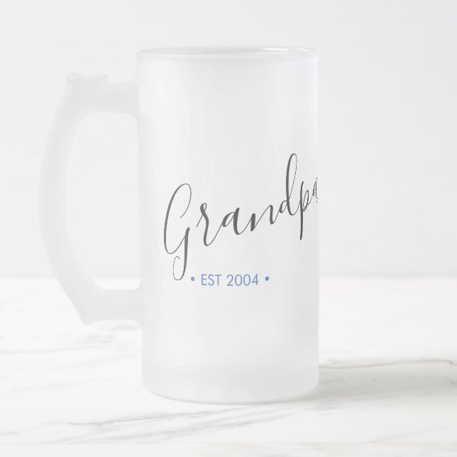 Morföräldradagen Grandpa-inrättad år Frostat Ölglas (Vänster)