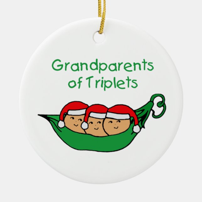 Morföräldrar av Tripletsprydnaden Julgransprydnad Keramik (Framsidan)