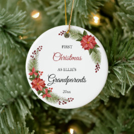 Morföräldrar Första jul-fotot i Baby Julgransprydnad Keramik