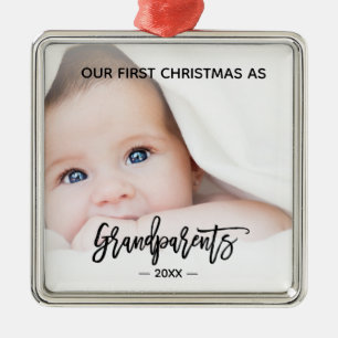 Morföräldrar Första jul-fotot i Baby Julgransprydnad Metall
