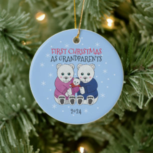 Morföräldrar första jul julgransprydnad keramik