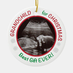 Morföräldrar, mormor, barn till jul julgransprydnad keramik