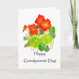 Morföräldrars Nasturtium Greeting Card Kort