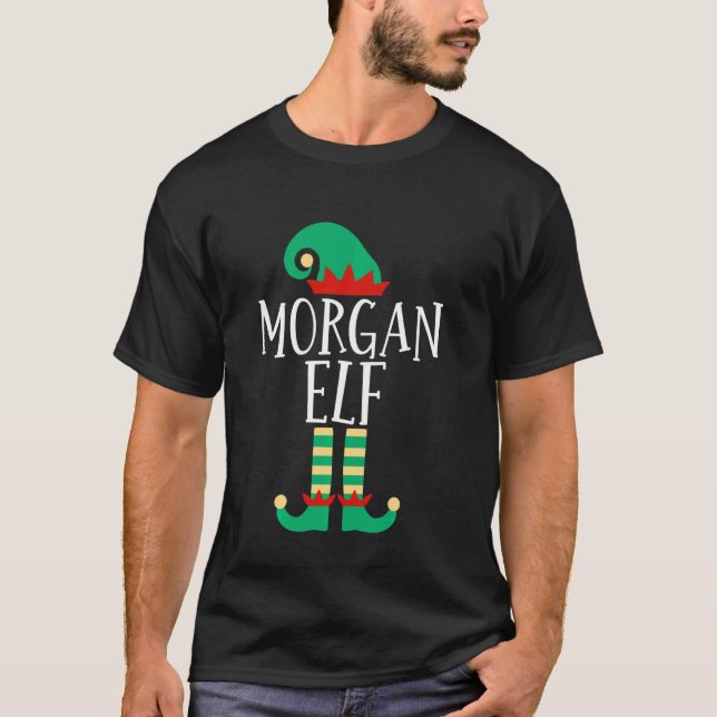 Morgan Elf Funny-familjen som matchar julpaj T Shirt (Framsida)