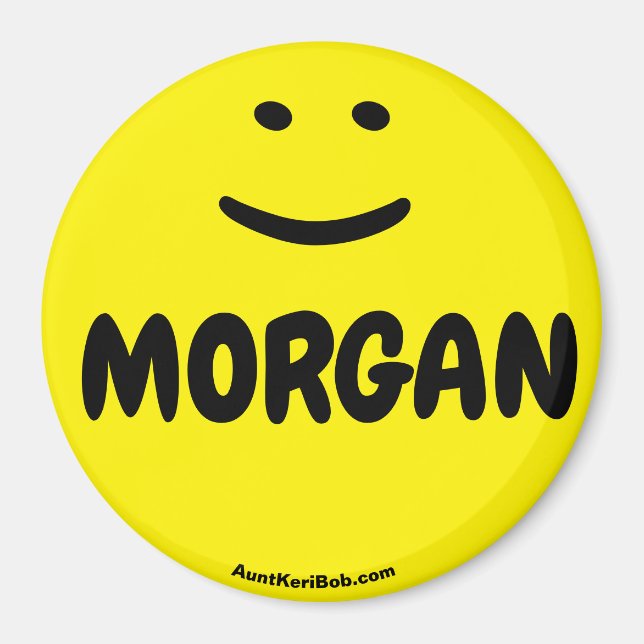 MORGAN gult leende magnet (Framsidan)