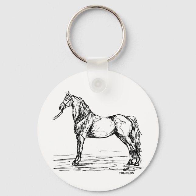 Morgan Horse Simple Sketch Nyckelring (Framsida)