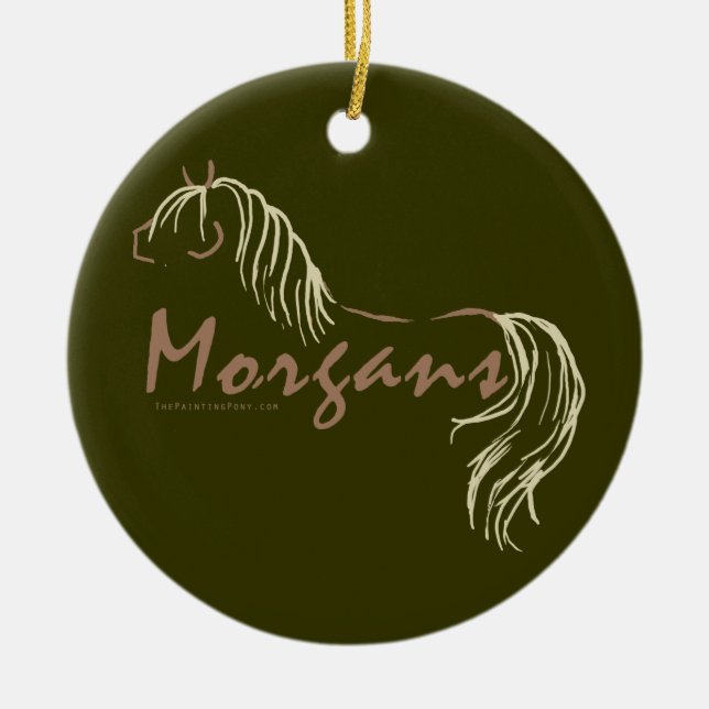 Morgan Horses Julgransprydnad Keramik (Framsidan)