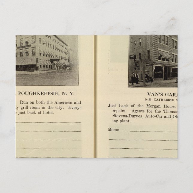 Morgan House, Van's Garage, Poughkeepsie Vykort (Framsida)