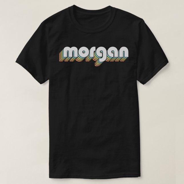 Morgan Retro Rainbow Typography Faded Stil T Shirt (Design framsida)