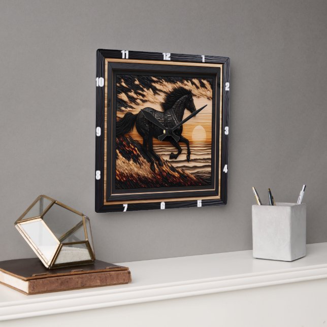 Morgan Shore Sprint: Texturerad brinnad Stil Fyrkantig Klocka (Kontor)