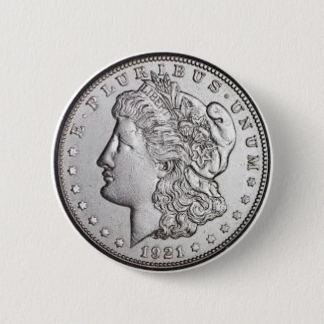Morgan Silver Dollar Button Knapp (Framsida)