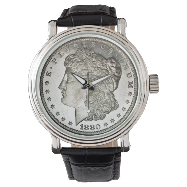 Morgan Silver Dollar Image på Watch Ansikte Armbandsur (Framsida)