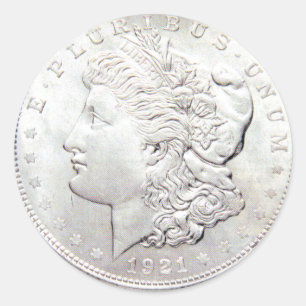 MORGAN SILVER DOLLAR RUNT KLISTERMÄRKE
